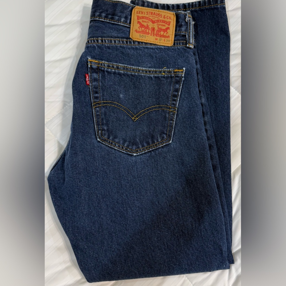 Levi's 505 Blue Straight Jeans Classic Style